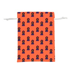 Nerdy 60s  Girl Pattern Orange Lightweight Drawstring Pouch (m) by snowwhitegirl