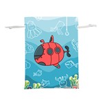Dive Scuba Ocean Sea Water Fish Lightweight Drawstring Pouch (M) Back