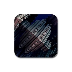 Fractals 3d Graphics Shapes Rubber Square Coaster (4 Pack)  by Simbadda