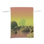 Planet Water Sea Landscape Space Lightweight Drawstring Pouch (M) Back