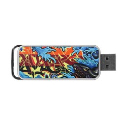 Graffiti Colourful Street Art Art Portable Usb Flash (one Side) by Simbadda