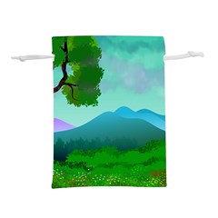 Landscape Illustration Nature Tree Lightweight Drawstring Pouch (l) by Simbadda