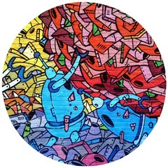 Graffiti Wall Mural Painting Arts Wooden Puzzle Round by Simbadda