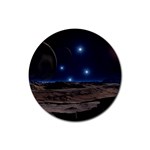 Lunar Landscape Star Brown Dwarf Rubber Coaster (Round)  Front