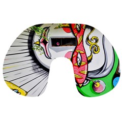 Clown Murals Figure Wall Human Travel Neck Pillow by Simbadda