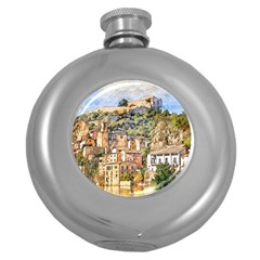 Architecture Town Travel Water Round Hip Flask (5 Oz) by Simbadda