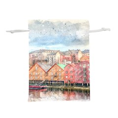 Architecture City Buildings River Lightweight Drawstring Pouch (m) by Simbadda