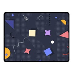 Memphis Pattern With Geometric Shapes Double Sided Fleece Blanket (small)  by Vaneshart