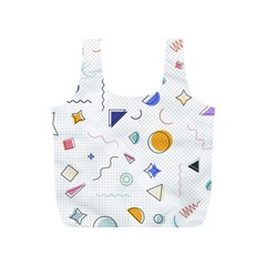 Memphis Pattern With Geometric Shapes Full Print Recycle Bag (s) by Vaneshart
