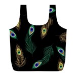 Seamless Pattern With Peacock Feather Full Print Recycle Bag (L) Back