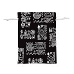 Vector Pattern Design With Tribal Elements Lightweight Drawstring Pouch (M) Front