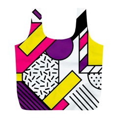 Memphis Colorful Background With Stroke Full Print Recycle Bag (l) by Vaneshart