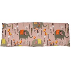 Cute Elephant Wild Flower Field Seamless Pattern Body Pillow Case (dakimakura) by Vaneshart