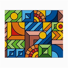 Colorful Geometric Mosaic Background Small Glasses Cloth by Vaneshart
