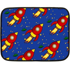 Space Rocket Pattern Fleece Blanket (mini) by Vaneshart