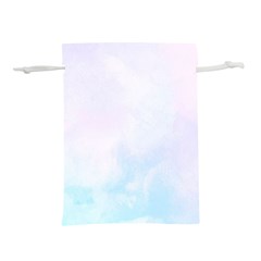Pink Blue Blurry Pastel Watercolour Ombre Lightweight Drawstring Pouch (m) by Lullaby