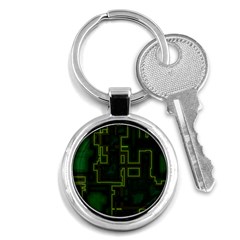 Seamless Pattern Texture Background Curcuit Key Chain (round) by Simbadda
