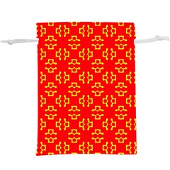 Red Background Yellow Shapes  Lightweight Drawstring Pouch (xl) by Simbadda