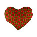 Pattern Flower Texture Seamless Standard 16  Premium Heart Shape Cushions Back