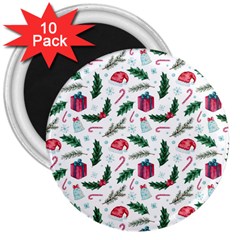 Christmas Background 3  Magnets (10 Pack)  by Simbadda