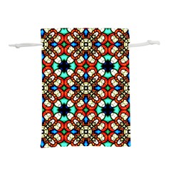 Stained Glass Pattern Texture Face Lightweight Drawstring Pouch (m) by Simbadda