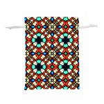 Stained Glass Pattern Texture Face Lightweight Drawstring Pouch (M) Front