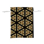 Pattern Stained Glass Triangles Lightweight Drawstring Pouch (L) Back