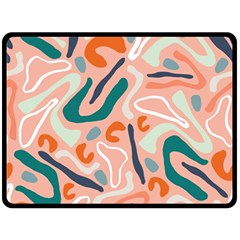 Organic Forms And Lines Seamless Pattern Double Sided Fleece Blanket (large)  by Vaneshart
