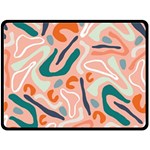 Organic Forms And Lines Seamless Pattern Double Sided Fleece Blanket (Large)  80 x60  Blanket Back