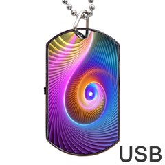 3d Abstract Fractal Bright Dog Tag Usb Flash (one Side) by Vaneshart