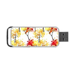 Watercolor Painting Autumn Illustration Autumn Tree Portable Usb Flash (one Side) by Vaneshart