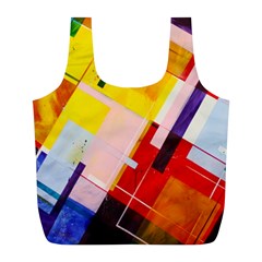 Abstract Lines Shapes Colorful Full Print Recycle Bag (l) by Vaneshart