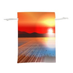 Sunset Water River Sea Sunrays Lightweight Drawstring Pouch (s) by Mariart