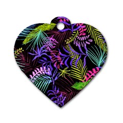 Leaves  Dog Tag Heart (two Sides) by Sobalvarro