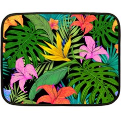 Tropical Greens Double Sided Fleece Blanket (mini)  by Sobalvarro