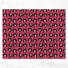 Retro Girl Daisy Chain Pattern Pink Rectangular Jigsaw Puzzl by snowwhitegirl