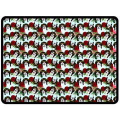 Vintage Hippie Girl Pattern Blue Fleece Blanket (large)  by snowwhitegirl