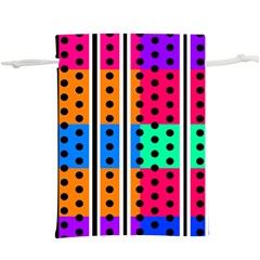 Polka Dots Two Times 5 Black  Lightweight Drawstring Pouch (xl) by impacteesstreetwearten