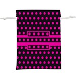 Polka Dots Two Times 8 Black  Lightweight Drawstring Pouch (XL) Back