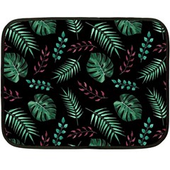 Tropical Leaves Pattern Double Sided Fleece Blanket (mini)  by Vaneshart