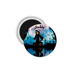 Funny Halloween Design With Skeleton, Pumpkin And Owl 1 75  Magnets by FantasyWorld7