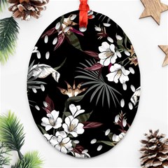Beautiful Artistic Dark Tropical Pattern Ornament (oval Filigree) by Vaneshart