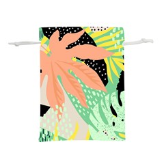 Abstract Seamless Pattern With Tropical Leaves Hand Draw Texture Vector Lightweight Drawstring Pouch (m) by Vaneshart
