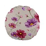 Vector Hand Drawn Cosmos Flower Pattern Standard 15  Premium Round Cushions Front