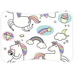 Cute Unicorns With Magical Elements Vector Velour Seat Head Rest Cushion by Sobalvarro