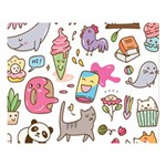 Set Kawaii Doodles Double Sided Flano Blanket (Large)  80 x60  Blanket Front