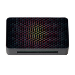 Dark Hexagon With Light Fire Background Memory Card Reader With Cf by Vaneshart