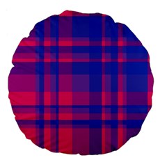 Bisexualplaid Large 18  Premium Flano Round Cushions by NanaLeonti
