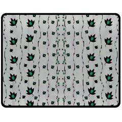 Leafs Clouds And Drawing Fleece Blanket (medium)  by pepitasart