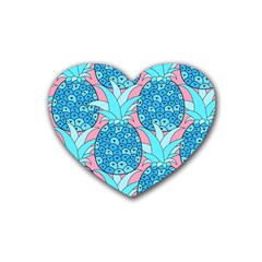 Pineapples Rubber Coaster (heart)  by Sobalvarro